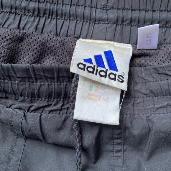 ADIDAS BLACK VINTAGE JOGGERS TRACK PANTS WITH DRAWSTRINGS & POCKETS - Picture 10 of 14